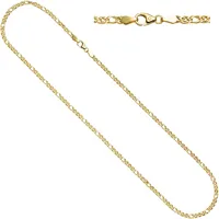 Goldkette JOBO, gelb (gelbgold 585), Halsketten, Damen, Gelbgold 585, L: 45cm, Zwillings-Panzerkette 585 Gold 45 cm 3 mm
