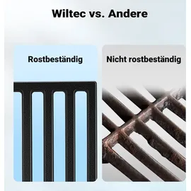 Wiltec Grillrost 30 x 44,5 cm Gusseisen matt emailliert