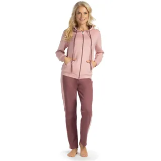Consult-Tex Damen Pyjama Freizeitanzug Hausanzug Homewear Suit Jogginganzug Pyjama Baumwolle/PE Reißverschluß DW103 Gr: 44-46 - 44-46