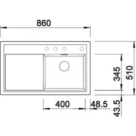 Blanco Zenar 45 S Silgranit felsgrau Becken links