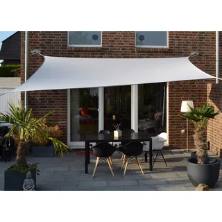 Floracord Sonnensegel Rechteckig wasserabweisend 400 cm x 300 cm Silbergrau