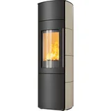 Kaminofen Hark 106 H GT ECOplus 6 kW - Ofenkacheln: creme - Korpus: graphit
