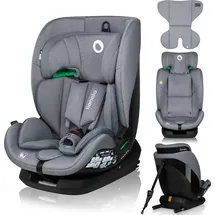 lionelo Autokindersitz Lavender i-Size ab 1 Jahr bis 12 Jahren, ab 9 kg bis 36 kg ISOFIX Breiter Einstellber Grau - Grau