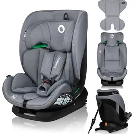lionelo Autokindersitz Lavender i-Size ab 1 Jahr bis 12 Jahren, ab 9 kg bis 36 kg ISOFIX Breiter Einstellber Grau - Grau