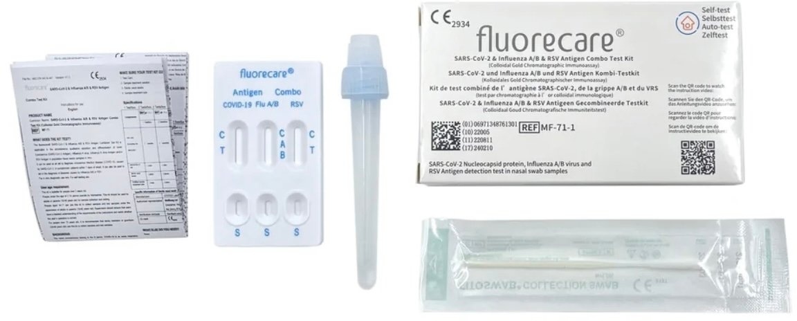 fluorecare® SARS-CoV-2, Influenza A/B & RSV Combo-Schnelltest 1er  500 Stück