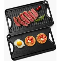 Vevor Wendbare Grillplatte Vorgewürzte BBQ Pfanne aus Gusseisen 185x342mm