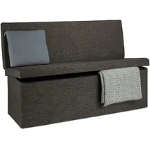 Relaxdays Faltbarer Sitzhocker mit Lehne 114 x 73 x 38 cm Braun