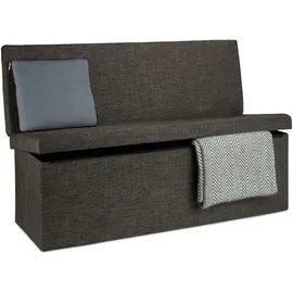 Relaxdays Faltbarer Sitzhocker mit Lehne 114 x 73 x 38 cm Braun