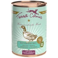 Terra Canis Getreidefrei 400g Dose Hundenassfutter 6 x 400 Gramm Ente mit Kürbis, Erdbeeren & Holunder