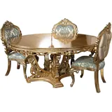 Casa Padrino Luxus Barock Esstisch Gold - Runder Barockstil Esszimmer Tisch - Runder Barockstil Küchen Tisch - Luxus Esszimmer Möbel im Barocksti... - Gold