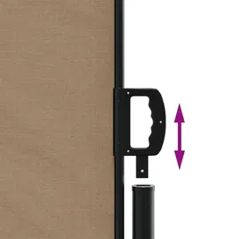 vidaXL Seitenmarkise 120 x 600 cm Taupe Polyester