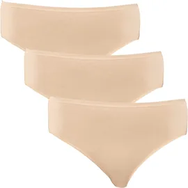 SCHIESSER Damen 3 Pack - Essentials Slip Baumwolle Stretch Unterwäsche, Haut_145425, 44