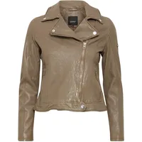 Oxmo Lederjacke OXDenio Jacket 21800220-ME Modische und gewaschene Kalbslederjacke im Biker-Stil in Braun 36