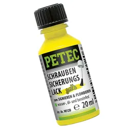 PETEC 90120 Schraubensicherungslack gelb Pinselflasche 20ml Signieren Plombieren