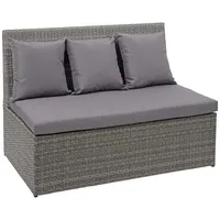 MCW Poly-Rattan 2er Sofa MCW-G16 120cm grau Kissen dunkelgrau (69545)