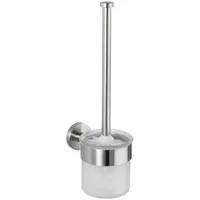 Wenko WC-Bürstengarnitur Bosio Silber Matt (35 cm x 10 cm x 14 cm)
