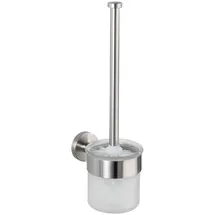 Wenko WC-Bürstengarnitur Bosio Silber Matt (35 cm x 10 cm x 14 cm)