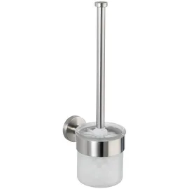 Wenko WC-Bürstengarnitur Bosio Silber Matt (35 cm x 10 cm x 14 cm)