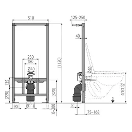 alcadrain s.r.o. Alcadrain A114/1120 Montagerahmen für Hänge-WC
