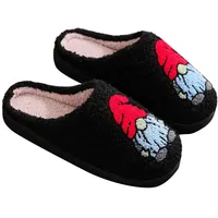 HXRYPG Weihnachts Hausschuhe Damen Warme Pantoffeln Flauschige Hüttenschuhe Winterhausschuhe Herren Hauspantoffeln Lustig Bettschuhe Schuhe Winter Slippers Kuschelig Schlappen sale damen 04 Schwarz 42 - 42 EU