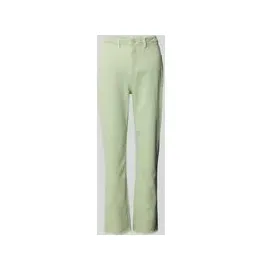 Opus Tapered Fit Jeans mit offenem Saum Modell Eboni Hellgruen, 34/28