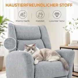 Homcom Relaxsessel Polyester 88 x 102 x 91 cm Hellgrau drehbar