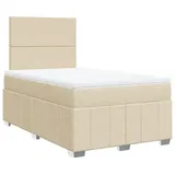 vidaXL Boxspringbett mit Matratze Creme 120x190 cm Stoff