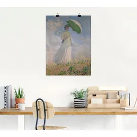ARTland Poster, Claude Monet, Frau mit Sonnenschirm, Susanne Hoschedé, blau (farbe bild(er): blau), B:45cm H:60cm, Bilder, Poster, ohne Rahmen