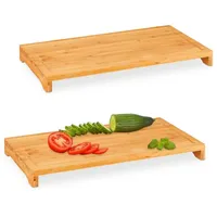 Relaxdays Schneidebrett-Set Holz 2 38 x 28 cm Braun