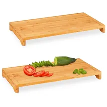 Relaxdays Schneidebrett-Set Holz 2 38 x 28 cm Braun