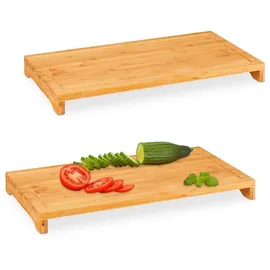 Relaxdays Schneidebrett-Set Holz 2 38 x 28 cm Braun