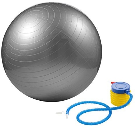GOODS+GADGETS Gymnastikball 50 cm inklusive Pumpe Sitzball für Fitness Yoga Pilates grau-Silber