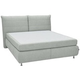 Carryhome Boxspringbett, Hellgrau, Textil, H2 + , Maße cm, 180x200 cm, gepolstertes Kopfteil, Stoffauswahl, Topper durchgehend, Wendematratze mit unterschiedlichen Härtegraden, in verschiedenen Größen erhältlich, Schlafzimmer, Betten, Doppelbetten