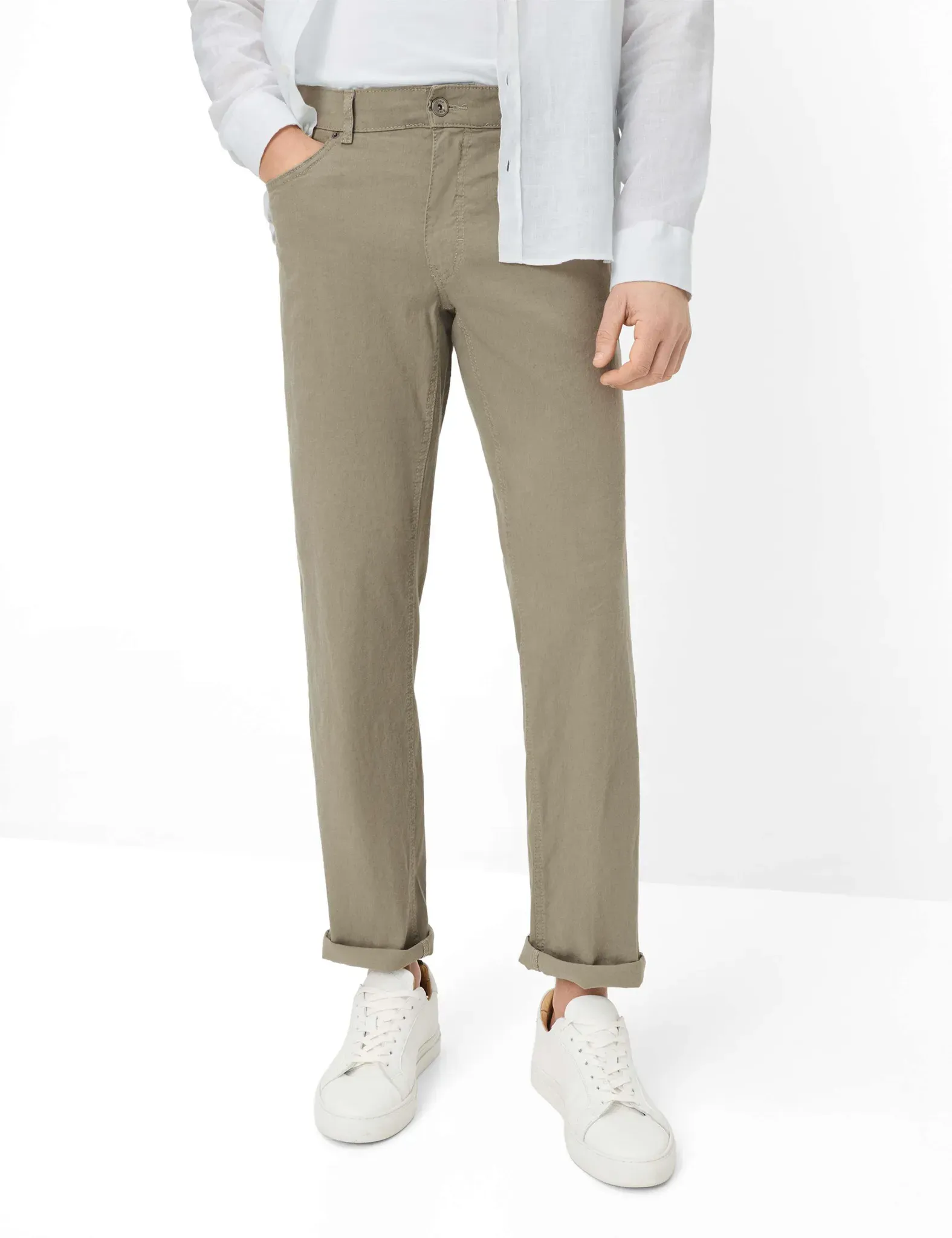 Brax Herren Five-Pocket-Hose Style COOPER JUNGLE Grün Khaki, grün - khaki, Gr. 50/34