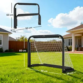 Homcom Fußballtor Schwarz 90 x 36 x 60 cm