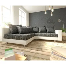 DeLife Ecksofa Clovis Weiss Schwarz Armlehne Ottomane Links Modulsofa, Design Ecksofas, Couch Loft, Modulsofa, modular