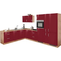 Held MÖBEL Winkelküche »Tinnum«, ohne E-Geräte, Stellbreite 240/330 cm rot