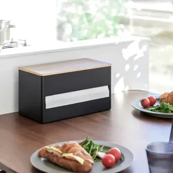 Yamazaki Küchenrollenhalter modern aus Metall stehend mit Ablage "Rin" schwarz