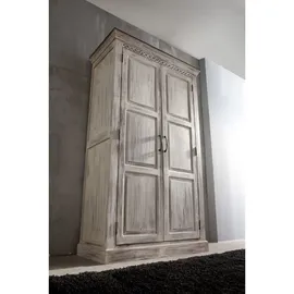 Massivmoebel24 Schrank Mango/Akazie 105x50x180 weiß