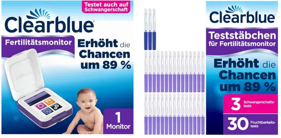 Clearblue Fertilitätsmonitor Advanced und Teststäbchen Set 1 Sparset