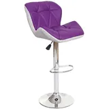 Proregal Barhocker mit Lehne Sitzhöhe 62-83 cm Kunstleder Lila