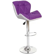 Proregal Barhocker mit Lehne Sitzhöhe 62-83 cm Kunstleder Lila