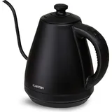 Klarstein Wasserkocher, Schwanenhals-Wasserkocher Edelstahl, Schnell Kochender Kettle, Leise & Tropffrei, Reise Wasserkocher mit Warmhaltefunktion,