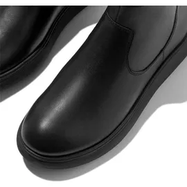 FitFlop Iq-comff Leather Zip Ankle Boots Stiefelette, Schwarz, 36 EU
