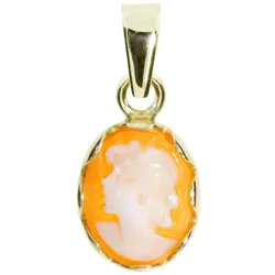 Ketten-Anhänger OSTSEE-SCHMUCK "Ostsee-Schmuck Anhänger Käthe Anhänger Käthe", gelb, Schmuckanhänger, Damen, 20 x 9mm, Gelbgold 333, 1.4 g