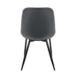 ML-Design 4er Set Esszimmerstühle mit Rücken- und Armlehnen, Anthrazit, Samt Sitzfläche, Metallbeine, Küchenstühle Küchenstuhl Wohnzimmerstühle