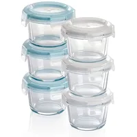 GRIZZLY Mini Glas Frischhaltedosen, Set 6x 130 ml, luftdicht,