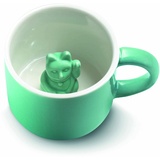 donkey products MANEKI NEKO Lucky Mug Turquoise | Tasse mit Winkekatze Lucky Cat Glückstasse Kaffeetasse Teetasse in türkis