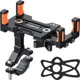Tiakia Fahrrad Handyhalterung Aluminiumlegierung Motorrad Scooter Fahrrad Universal Handy Halterung Schnellspanner Outdoor Lenker Handy Halter Mit 360° Drehbarer Für 4,5-7,0 Zoll Smartphone