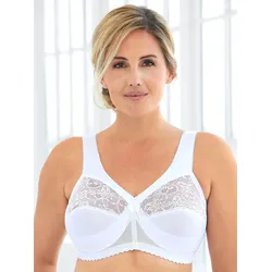 Entlastungs-BH GLAMORISE, Damen, Gr. 95, Cup F, weiß, 50% Polyamid, 40% Polyester, 10% Elasthan, BHs